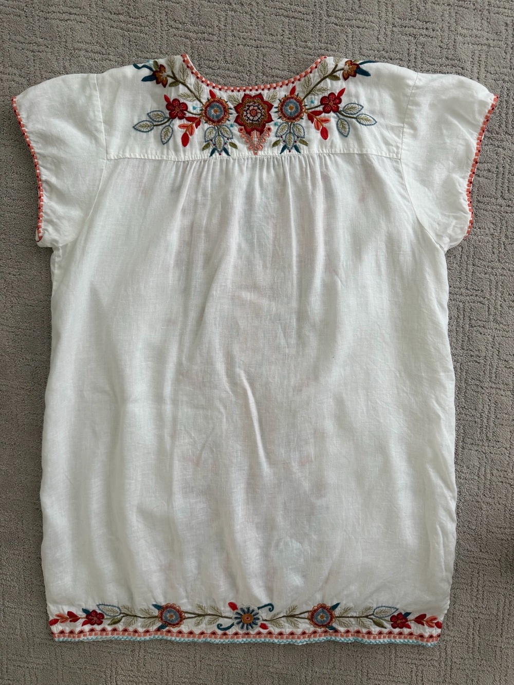 Johnny Was Linen Embroidered Floral Dress, Size XL - Picture 3 of 5